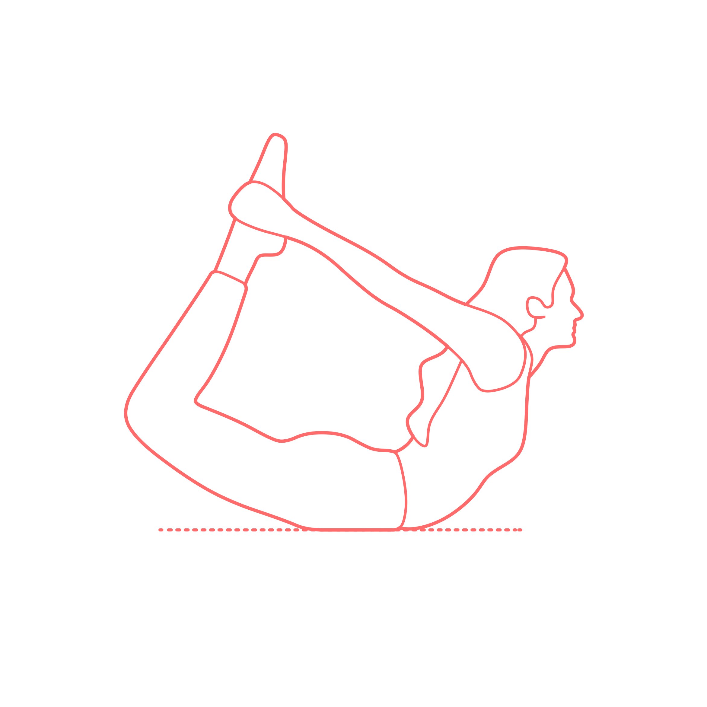 Humans Yoga Poses Bow Pose Outline Icon Svg Set Free Vectors
